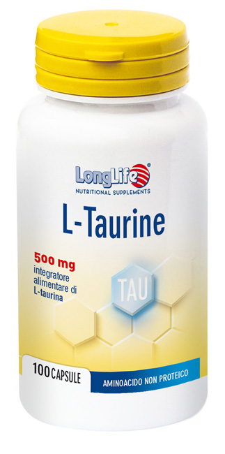 LONGLIFE L-TAURINE 500 MG 100 CAPSULE DI GELATINA DA 6,2 G - Farmasanitas 