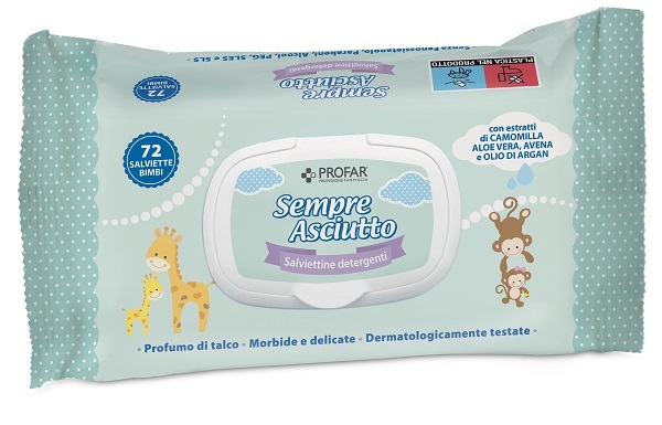 SALVIETTINE UMIDIFICATE SEMPRE ASCIUTTO 72 PEZZI PROFAR - Farmasanitas 