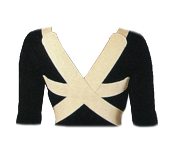 RADDRIZZASPALLE ELASTICO MISURA 5 PER LA CORREZIONE DEL RACHIDE DORSALE DOVUTA AD ATTEGGIAMENTO. REGOLABILE ANTERIORMENTE CON ADESIVO 6CM - Farmasanitas 