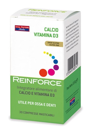 REINFORCE CALCIO + VITAMINA D3 30 COMPRESSE MASTICABILI - Farmasanitas 