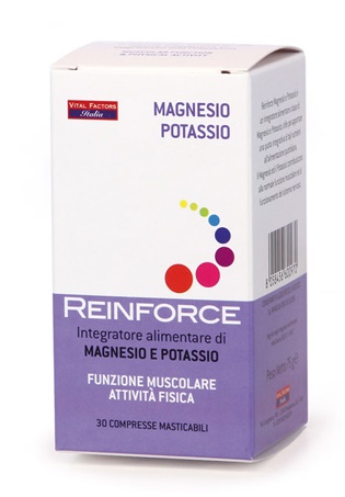 REINFORCE MAGNESIO + POTASSIO 30 COMPRESSE MASTICABILI - Farmasanitas 