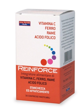 REINFORCE FERRO + RAME + VITAMINA C 30 COMPRESSE MASTICABILI - Farmasanitas 