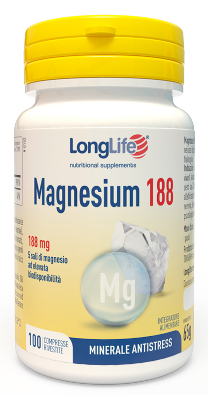 LONGLIFE MAGNESIUM 188 100 COMPRESSE RIVESTITE DA 6,5 G - Farmasanitas 