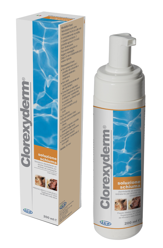 CLOREXYDERM SOLUZIONE SCHIUMA 200 ML - Farmasanitas 