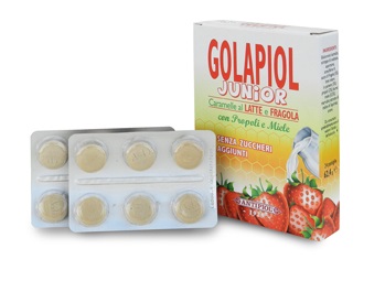 GOLAPIOL JUNIOR LATTE FRAGOLA 24 COMPRESSE - Farmasanitas 