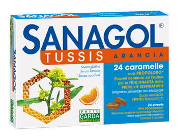 SANAGOL TUSSIS ARANCIA 24 CARAMELLE - Farmasanitas 