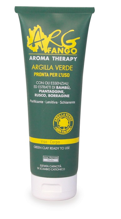 ARGFANGO AROMA THERAPY ARGILLA VERDE PRONTA PER L'USO PER VISO E CORPO 250 ML - Farmasanitas 