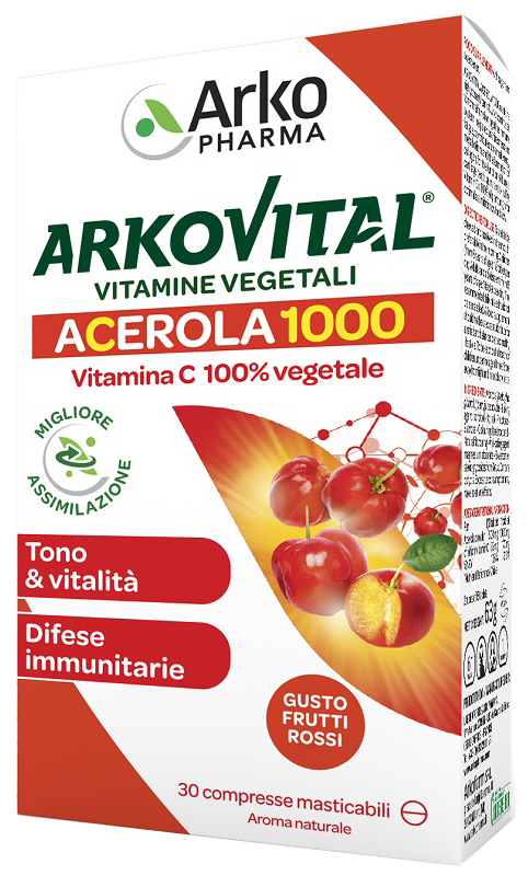 ARKOVITAL ACEROLA 1000 30 COMPRESSE MASTICABILI - Farmasanitas 