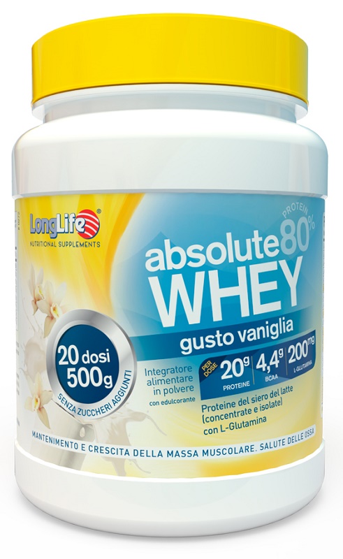 LONGLIFE ABSOLUTE WHEY VANIGLIA 500 G - Farmasanitas 