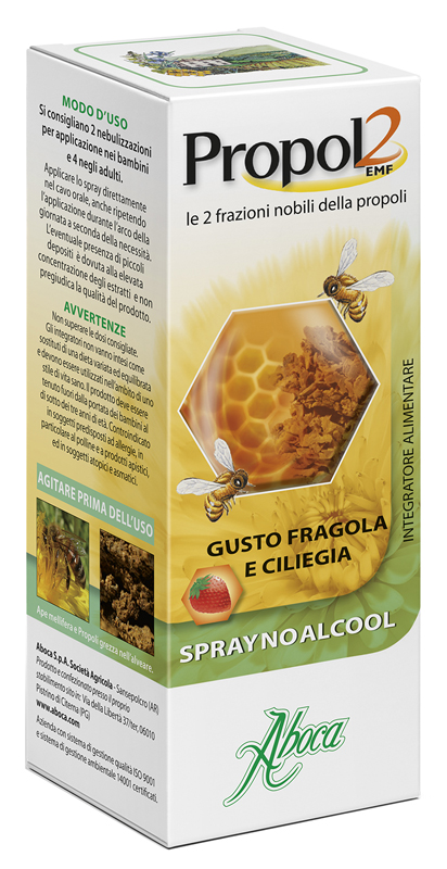 PROPOL2 EMF SPRAY NO ALCOOL FRAGOLA E CILIEGIA 30 ML - Farmasanitas 