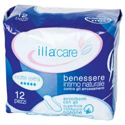 ILLA CARE ASSORBENTE NOTTE EXTRA 12 PEZZI - Farmasanitas 