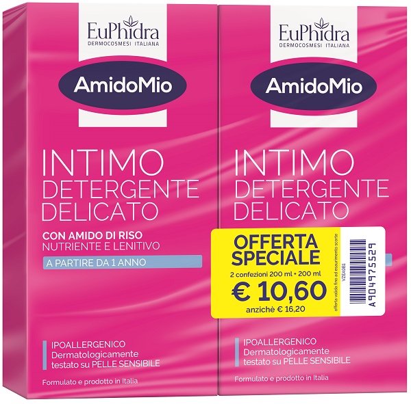 EUPHIDRA ABBINATA INTIMO DETERGENTE DELICATO 200 ML + 200 ML - Farmasanitas 