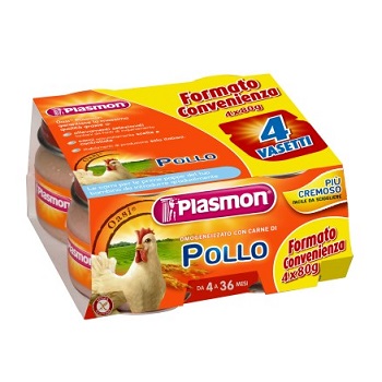 PLASMON OMOGENEIZZATO POLLO CON GIFT 4 X 80 G - Farmasanitas 