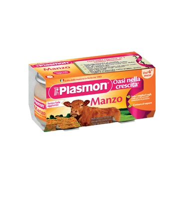 PLASMON OMOGENEIZZATO MANZO 4 X 80 G - Farmasanitas 