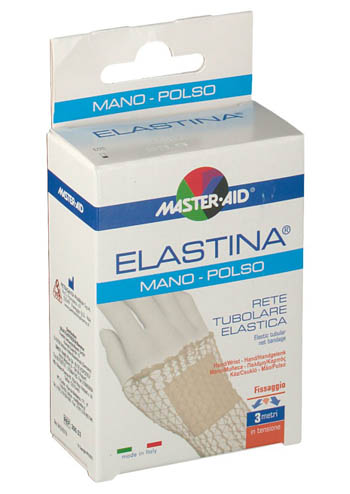 RETE TUBOLARE ELASTICA IPOALLERGENICA MASTER-AID ELASTINA MANO/POLSO 3 MT IN TENSIONE CALIBRO 3 CM - Farmasanitas 