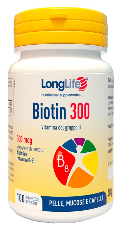 LONGLIFE BIOTIN 300 100 COMPRESSE RIVESTITE - Farmasanitas 