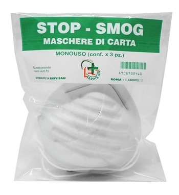 MASCHERE DI CARTA STOP-SMOG MONOUSO 3 PEZZI - Farmasanitas 