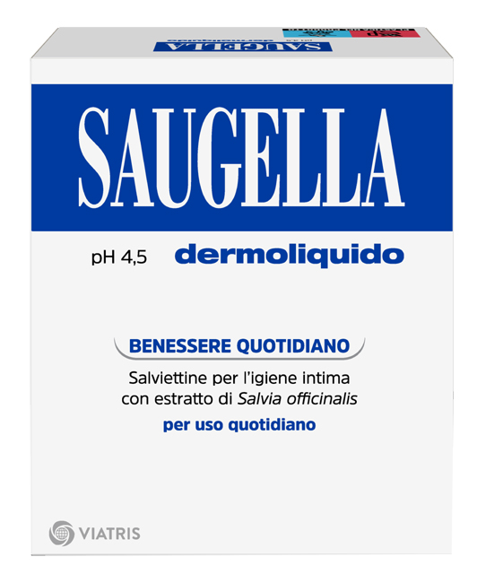 SAUGELLA DERMOLIQUIDO PH 4,5 SALVIETTINE IGIENE INTIMA BENESSERE QUOTIDIANO 10 PEZZI - Farmasanitas 