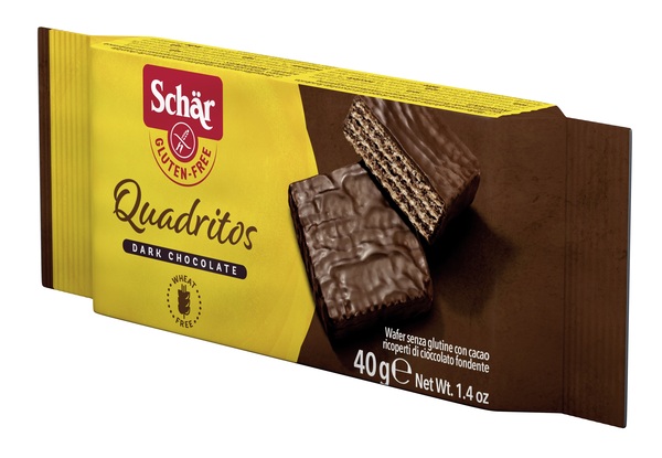 SCHAR QUADRITOS WAFER CON CACAO RICOPERTI DI CIOCCOLATO FONDENTE 40 G - Farmasanitas 