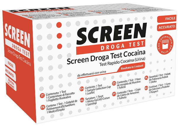 SCREEN DROGA TEST COCAINA TEST ANTIDROGA CON CONTENITORE URINA - Farmasanitas 
