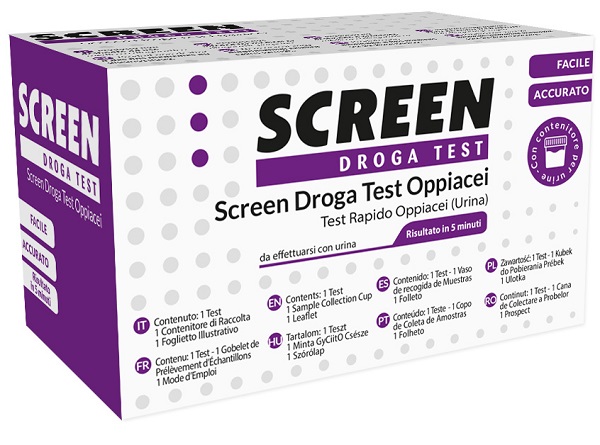 SCREEN DROGA TEST OPPIACEI TEST ANTIDROGA CON CONTENITORE URINA - Farmasanitas 