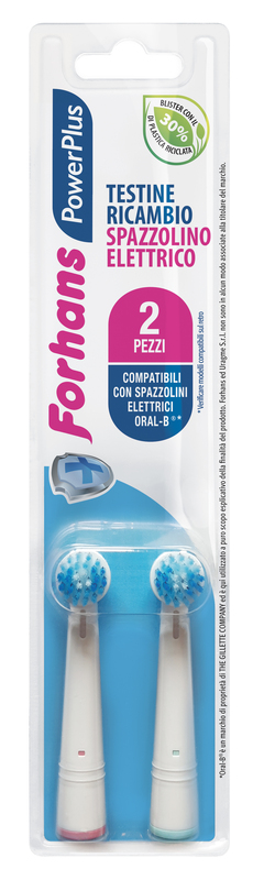 FORHANS POWER PLUS TESTINA 2 PEZZI RICAMBIO - Farmasanitas 