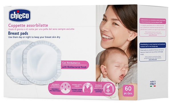 CHICCO COPPETTA ASSORBILATTE ANTIBATTERICA 60 PEZZI - Farmasanitas 