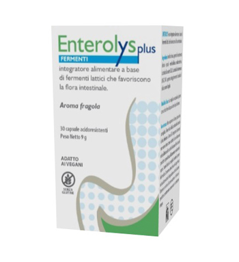 ENTEROLYS PLUS 30 CAPSULE ACIDORESISTENTI AROMA FRAGOLA - Farmasanitas 