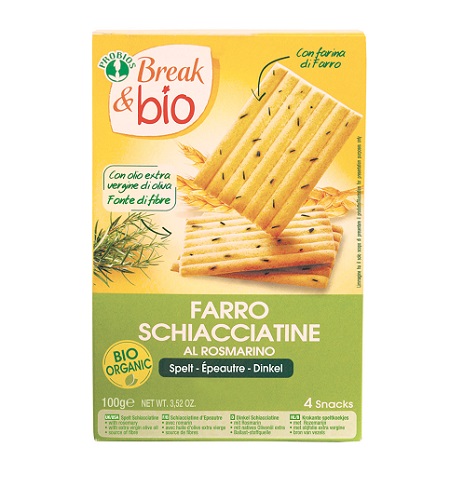 BREAK & BIO SCHIACCIATINE DI FARRO AL ROSMARINO 100 G - Farmasanitas 