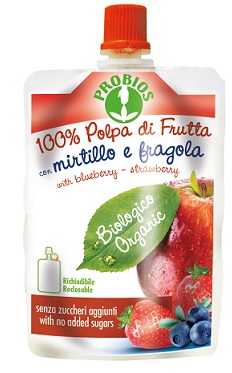 DALLA FRUTTA POLPA MELA/MIRTILLO/FRUTTI DI BOSCO DOYPACK 100 G - Farmasanitas 