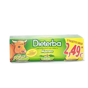 DIETERBA OMOGENEIZZATO MANZO 3 PEZZI 80 G - Farmasanitas 