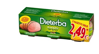 DIETERBA OMOGENEIZZATO PROSCIUTTO 3 PEZZI 80 G - Farmasanitas 