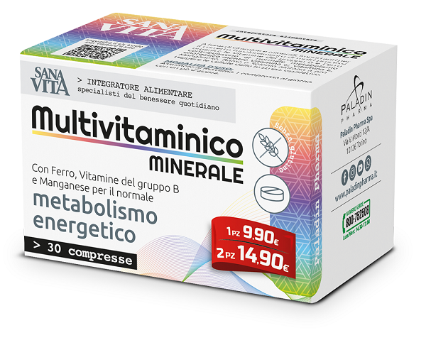 SANAVITA MULTIVITAMINICO MINERALE 30 COMPRESSE - Farmasanitas 