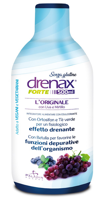 DRENAX FORTE L'ORIGINALE CON UVA E MIRTILLO 500 ML - Farmasanitas 