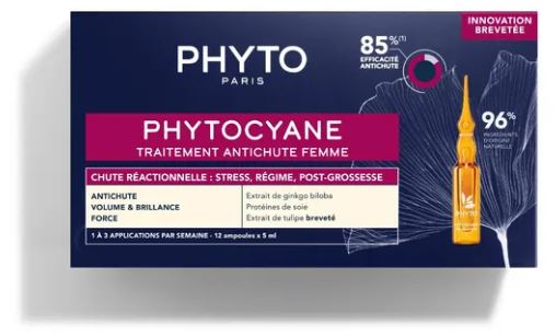 PHYTO PARIS PHYTOCYANE TRATTAMENTO ANTICADUTA CAPELLI DONNA 12 FIALE 7,5 ML - Farmasanitas 