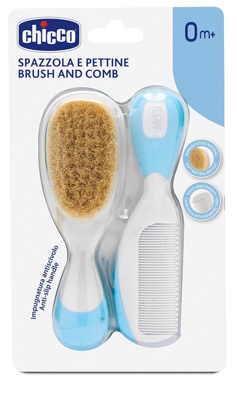 CHICCO SPAZZOLA + PETTINE AZZURRO - Farmasanitas 