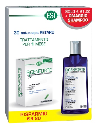 ESI KIT RIGENFORTE CAPSULE 30 NATURCAPS + FLACONE SHAMPOO 200 ML OMAGGIO - Farmasanitas 