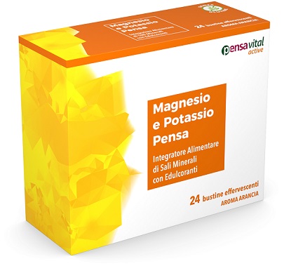 MAGNESIO E POTASSIO ARANCIA PENSA 24 BUSTINE EFFERVESCENTI - Farmasanitas 