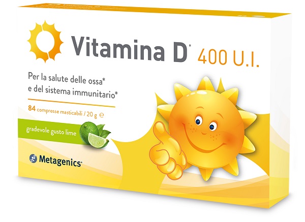 VITAMINA D 400 UI 84 COMPRESSE MASTICABILI GUSTO LIME - Farmasanitas 