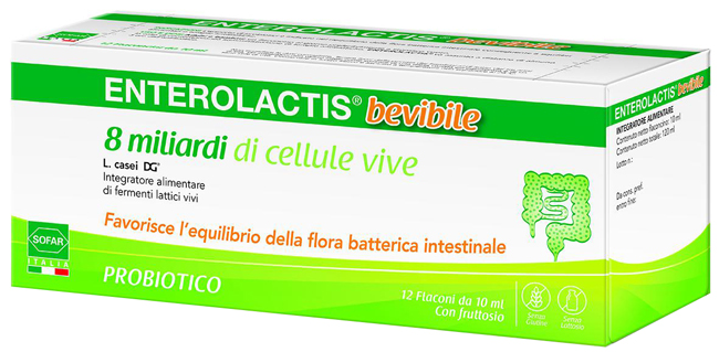 ENTEROLACTIS BEVIBILE 12 FLACONCINI DA 10 ML SOFAR - Farmasanitas 