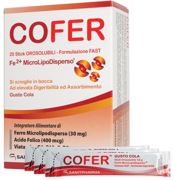 COFER 20 STICK OROSOLUBILI DA 1,6 G GUSTO COLA - Farmasanitas 
