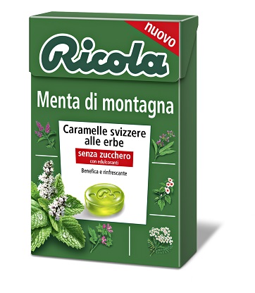 RICOLA MENTA DI MONTAGNA SENZA ZUCCHERO 50 G - Farmasanitas 