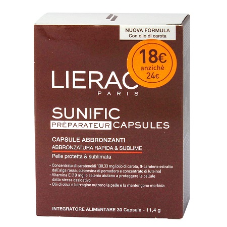 LIERAC SUNIFIC PREPARATEUR BLISTER 30 CAPSULE 12 G - Farmasanitas 
