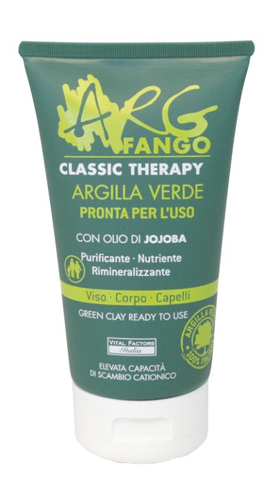 ARGFANGO CLASSIC THERAPY ARGILLA VERDE PRONTA PER L'USO PER VISO CORPO E CAPELLI 150 ML - Farmasanitas 