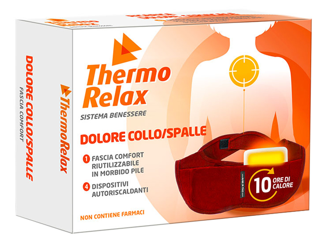THERMORELAX FASCIA DOLORE COLLO SPALLE FASCIA+4 DISPOSITIVI AUTORISCALDANTI - Farmasanitas 