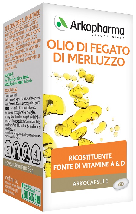 ARKO CAPSULE OLIO FEGATO MERLUZZO 60 CAPSULE - Farmasanitas 