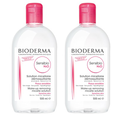 SENSIBIO H2O SOLUZIONE MICELLARE DETERTEGENTE 500ML + STRUCCANTE PELLE SENSIBILE 500 ML - Farmasanitas 