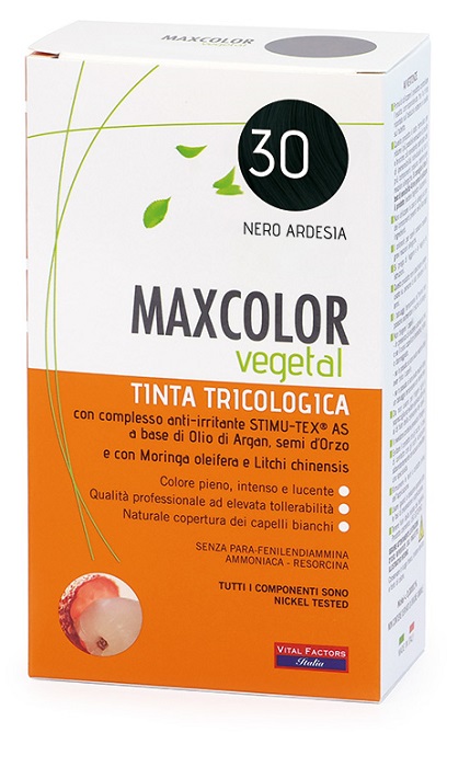 MAXCOLOR VEGETAL TINTA TRICOLOGICA 30 NERO ARDESIA 140 ML - Farmasanitas 