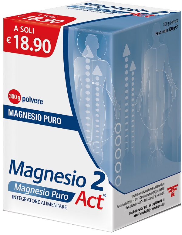MAGNESIO 2 MAGNESIO PURO ACT POLVERE 300 G - Farmasanitas 