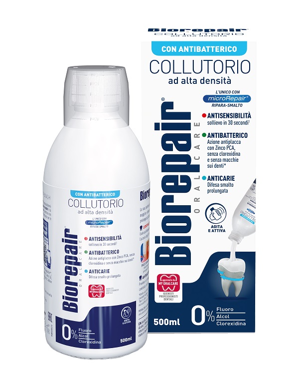 BIOREPAIR ORAL CARE COLLUTORIO ALTA INTENSITA' 3IN1 ANTISENSIBILITA', ANTIBATTERICO, ANTICARIE 500 ML - Farmasanitas 